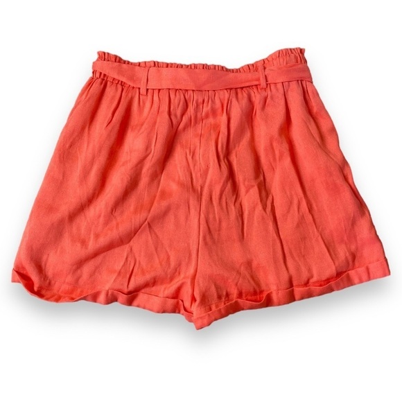 Francesca's Tie Front Elastic Waist Lined High Rise Shorts Coral Size Medium NWT - Picture 6 of 12